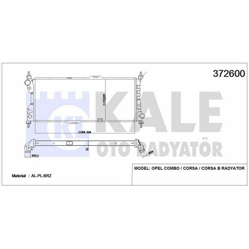 MOTOR RADYATORU COMBO CORSA CORSA B (650x268x32)