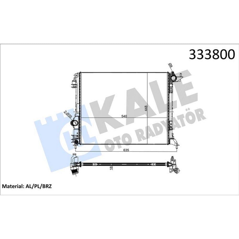MOTOR RADYATORU RENAULT MEGANE IV 15> SCENIC IV 15> 1.2 TCE 1.3 TCE 1.5 DCI 1.6 SCE (540x448x18)