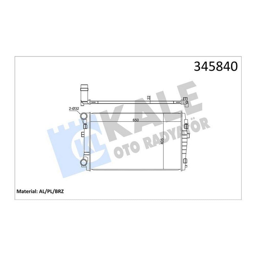 MOTOR SU RADYATORU 650x395x22 A3 1,2 / 1,4 / 1,6TDI GOLF VII 1,2 / 1,4 / 1,6TDI 12>