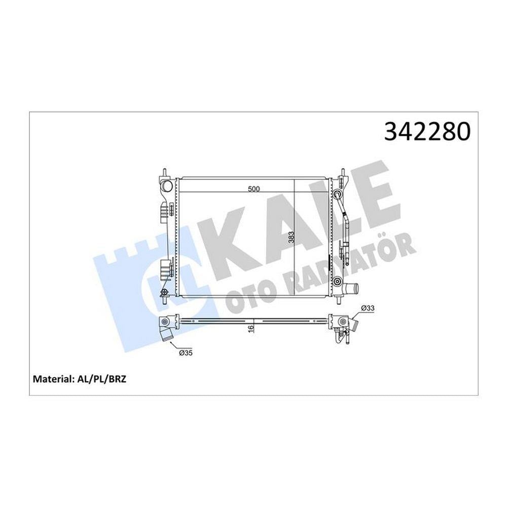MOTOR SU RADYATORU ACCENT BLUE 1,4 1,6 I20 1,4 BENZINLI OTOMATIK (500X382X16)