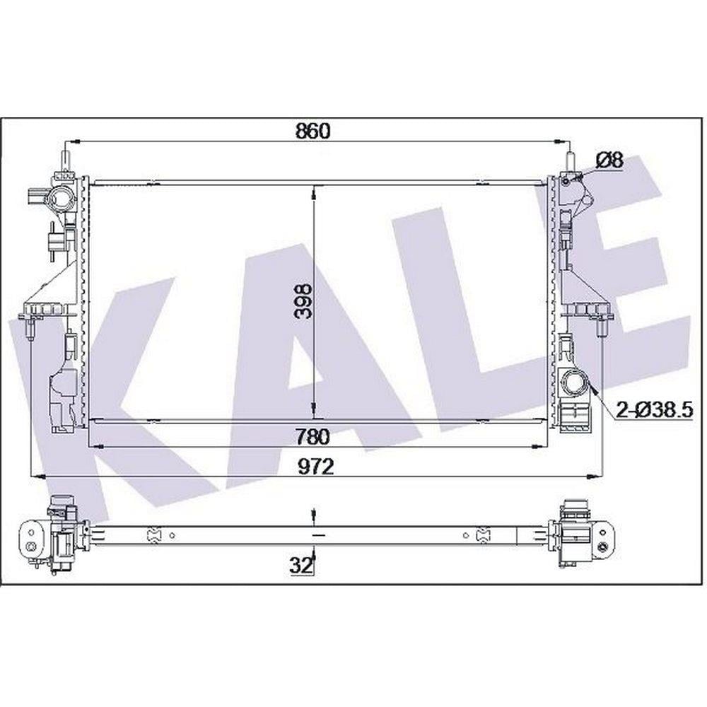 MOTOR SU RADYATORU BOXER III-JUMPER III 2.0HDI 780 x 398 x 32 mm