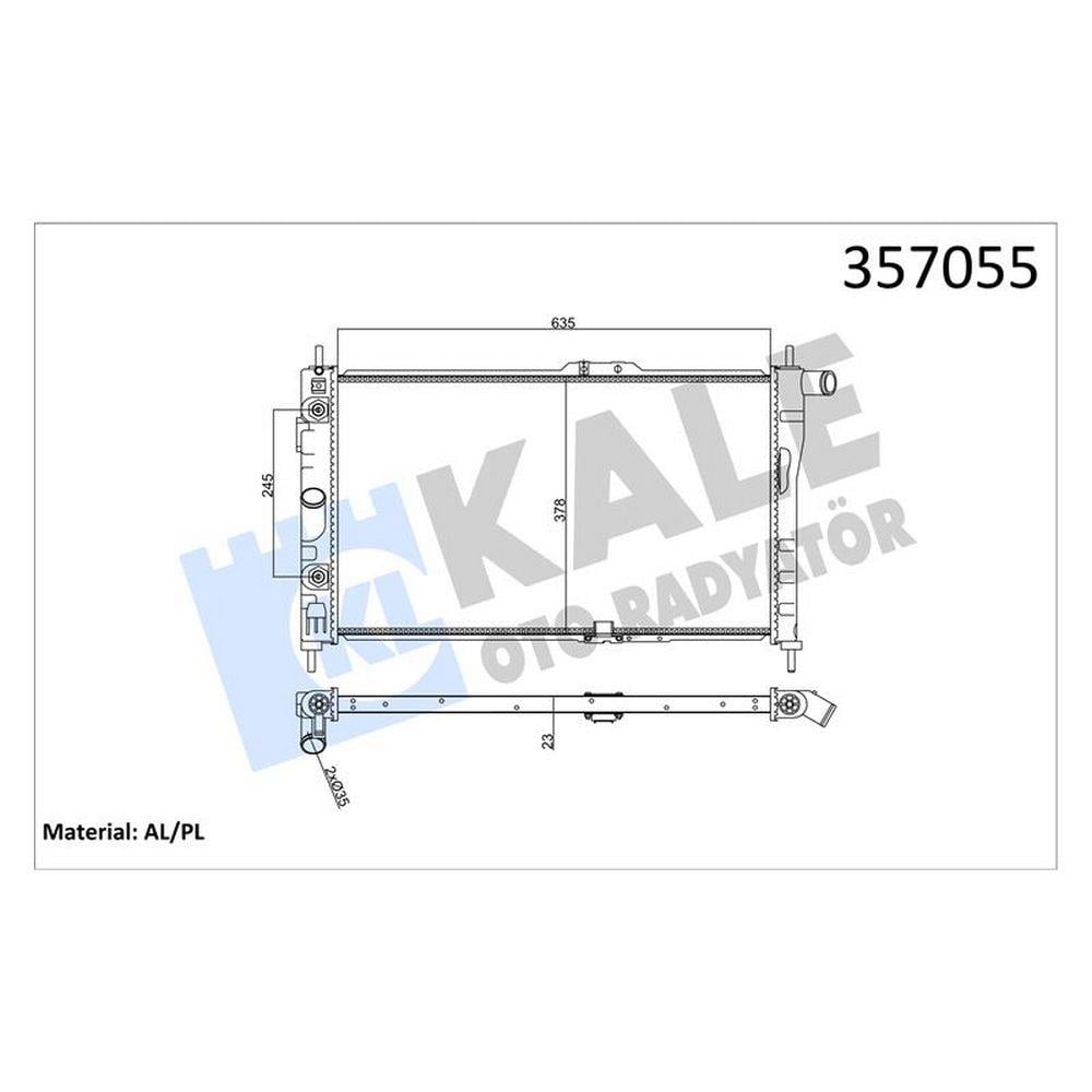MOTOR SU RADYATORU [BRAZING] DAEWOO ESPERO 1.8 95<97 (AT) (AC/NAC) (635X378X23)