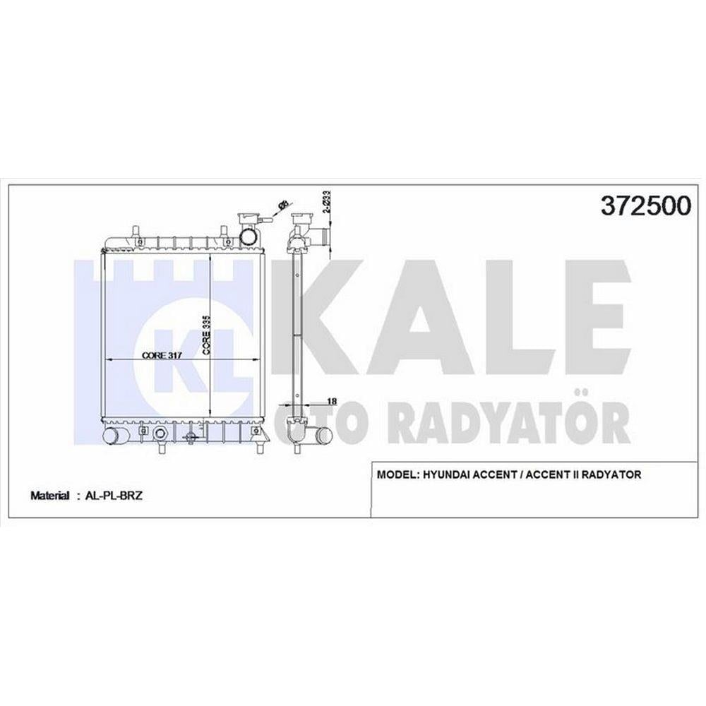 MOTOR SU RADYATORU HYUNDAI ACCENT 1,3 1,5 00 05 MANUEL (335X317X16)