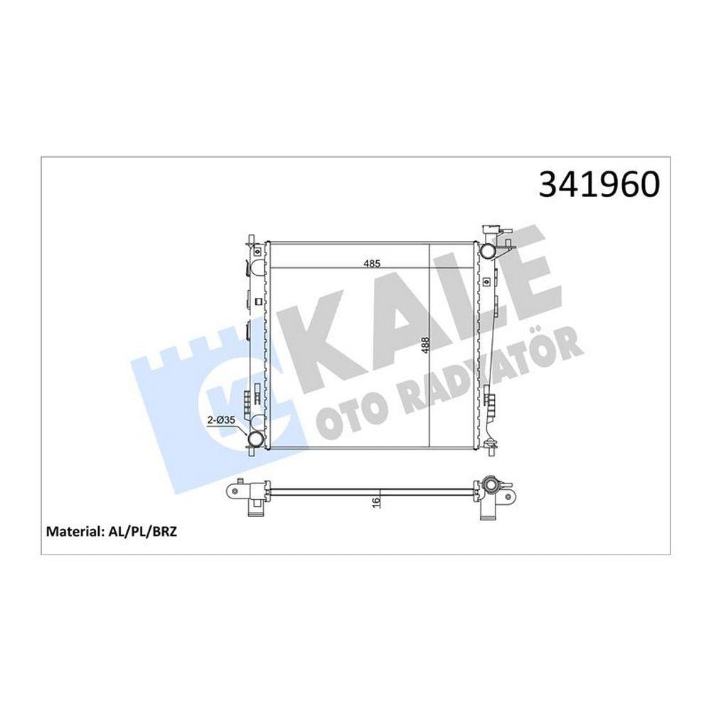 MOTOR SU RADYATORU IX35 KIA SPORTAGE 1,7 CRDI 2,0 CRDI 4WD 2010> (488x480x26)