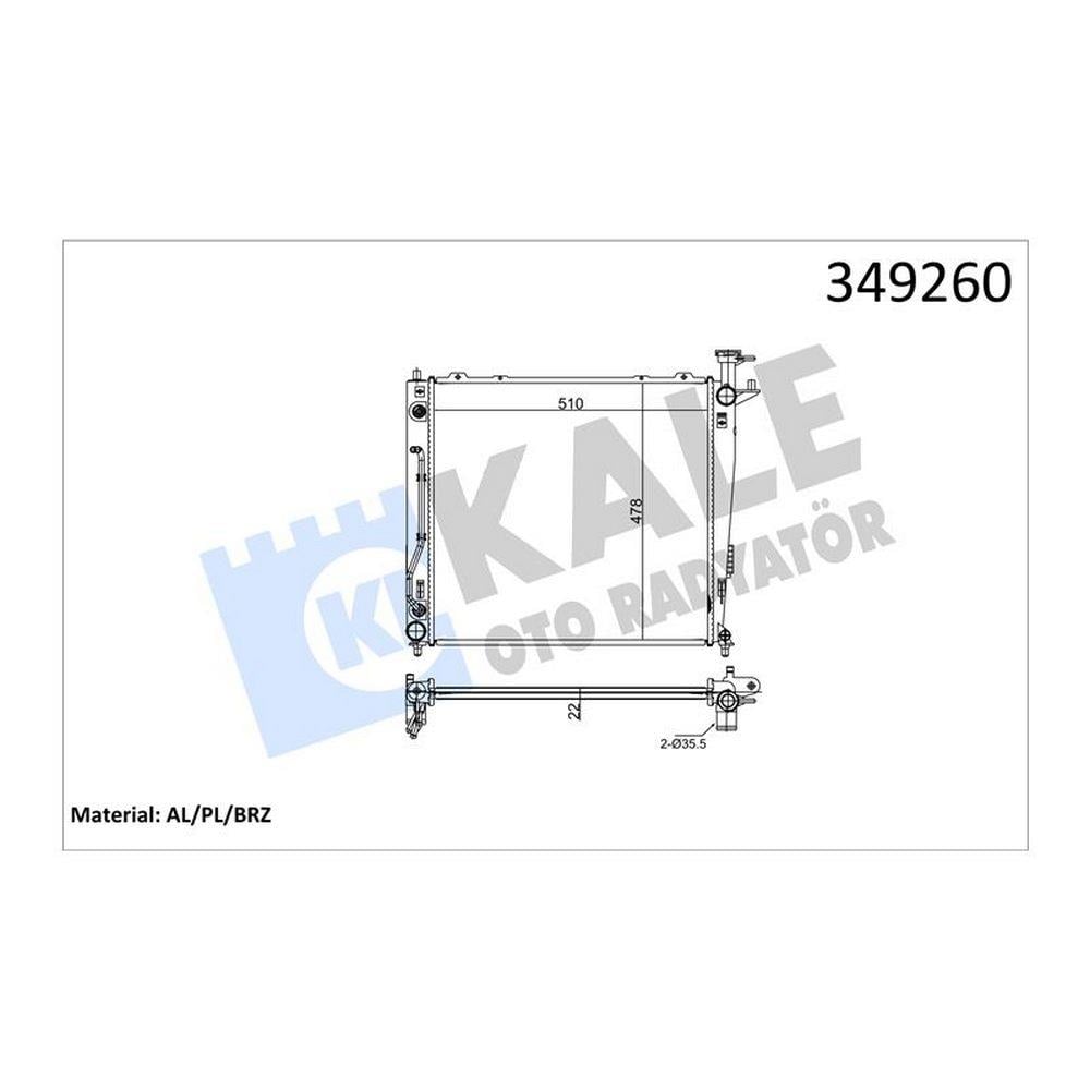 MOTOR SU RADYATORU KIA SORENTO II 2.0 2.2 CRDI 2008> (OTOMATIK VITES) / (KALINLIK 22mm)