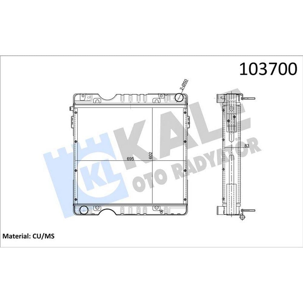 MOTOR SU RADYATORU KOMPLE - FORD CARGO / 2520 (UZUN CIVATA E.M.) INTC (5 SIRA PA)