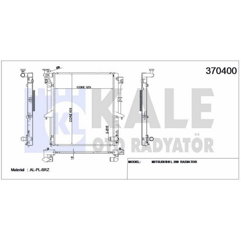 MOTOR SU RADYATORU MITSUBISHI L200 06>15 4D56 4X4 MANUEL VITES (640X535X18)