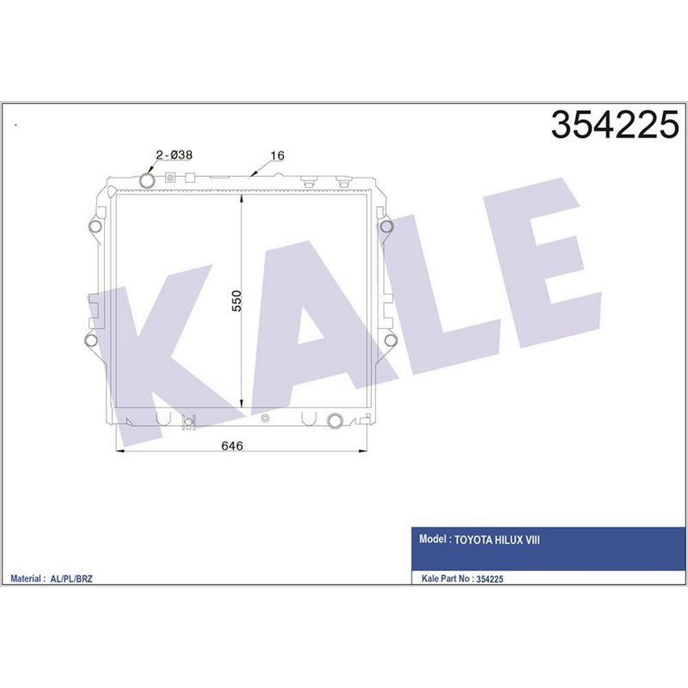 MOTOR SU RADYATORU TOYOTA HILUX VIII 2016> (16mm)