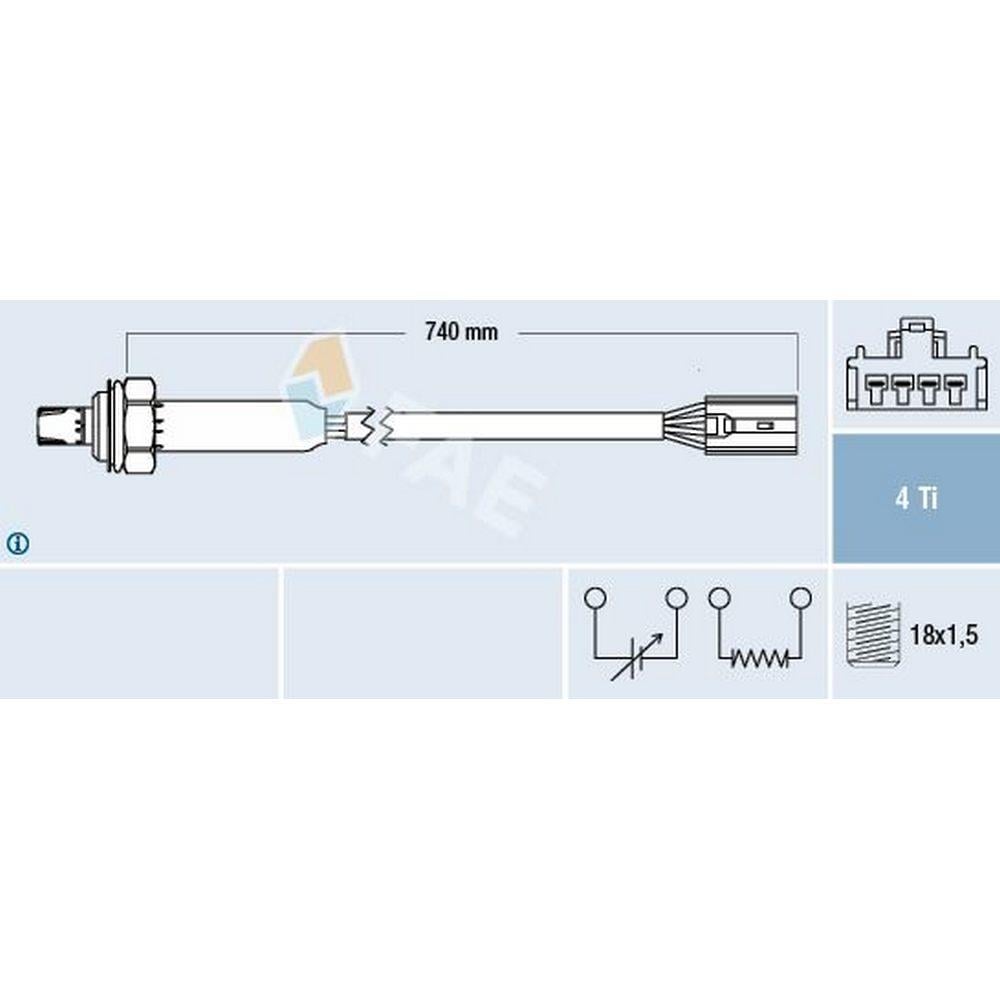 OKSIJEN SENSOR (OTA4F E5F1) VOLVO S40 I V40 1.6 1.8 2.0 (95 99)