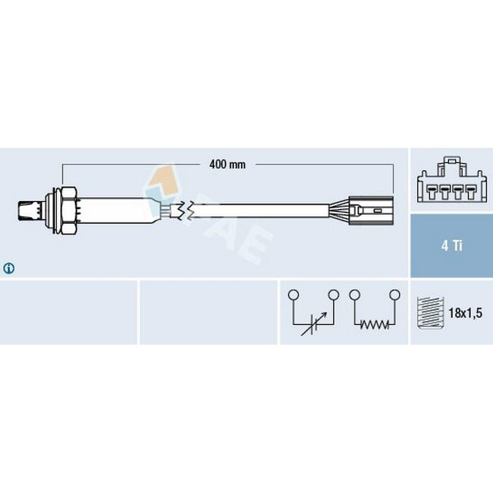 OKSIJEN SENSOR (OTA4N E5F1) VOLVO S40 1.6 1.8 2.0 99 04 V40 1.6 1.8 2.0 99 04 (343MM)
