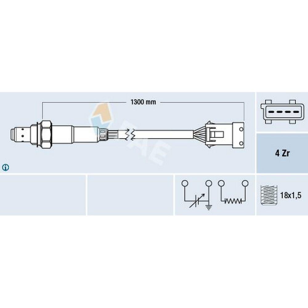 OKSIJEN SENSORU P306 GTI P405 YM P406 XSARA ZX AX XU10J4R (2.0 16V) BOY:1250MM