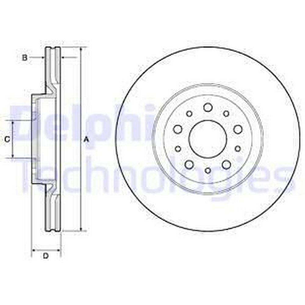 ON FREN AYNASI (DISKI) DOBLO III EGEA 1,3 / 1,6 / 2,0 10>ALFA ROMEO 147 156 (5 BIJON 284MM)