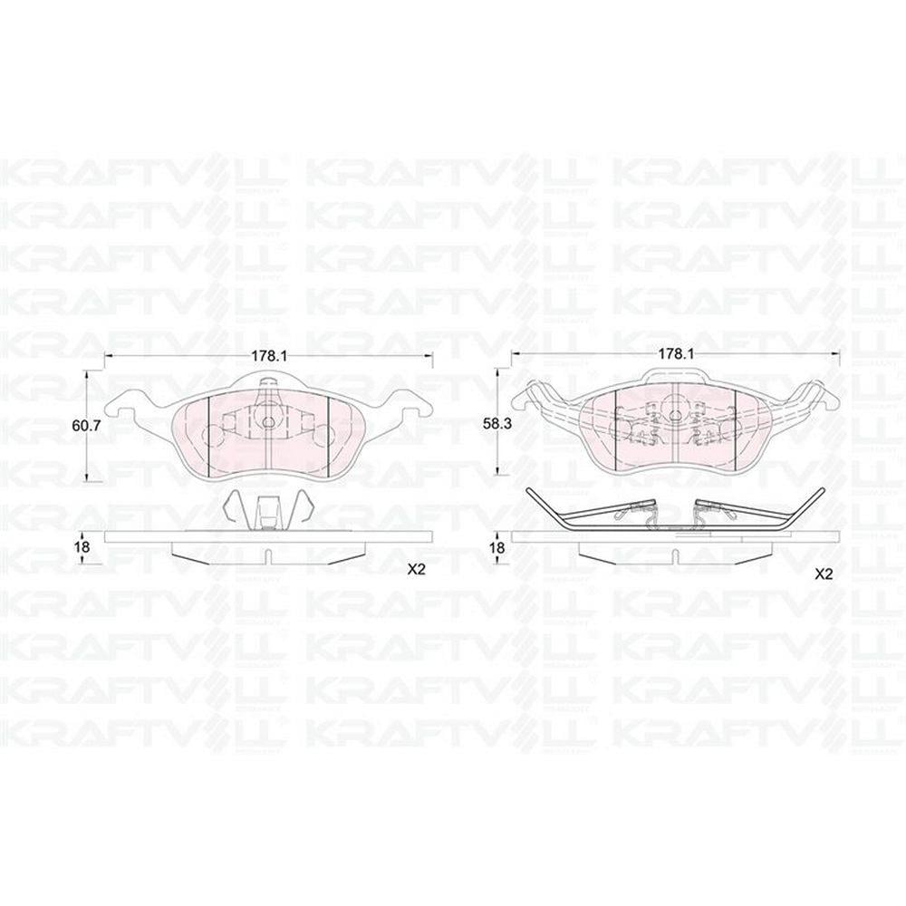 ON FREN BALATASI FOCUS 1,6 16V / 1,8 16V / 1,8TDCI / 2,016V 98>04