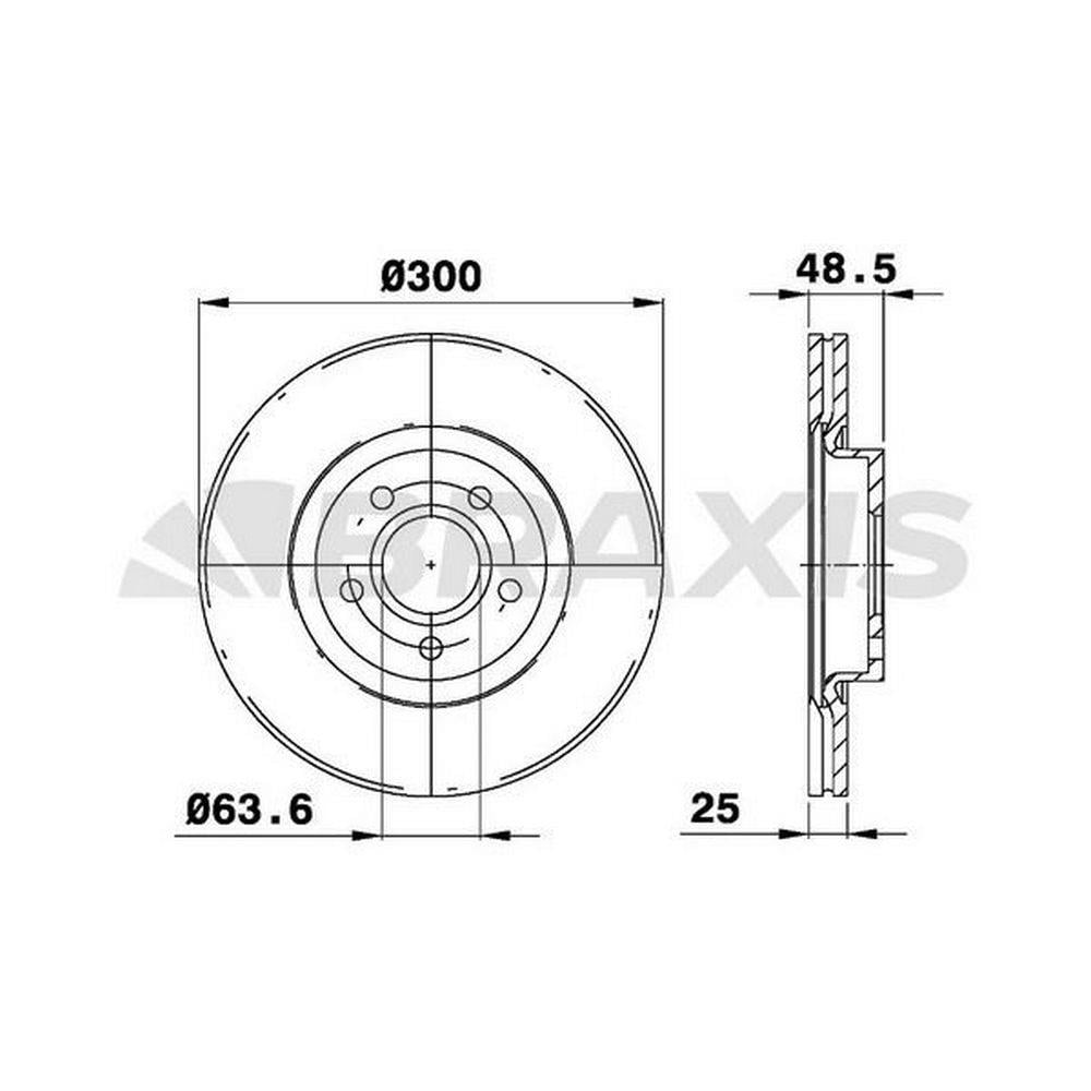ON FREN DISK AYNASI FOCUS II 04 /> FOCUS II C MAX 03>07 C MAX 07 /> 1,6ECO / 1,6TDCI / 2,0TDCI / 2,0