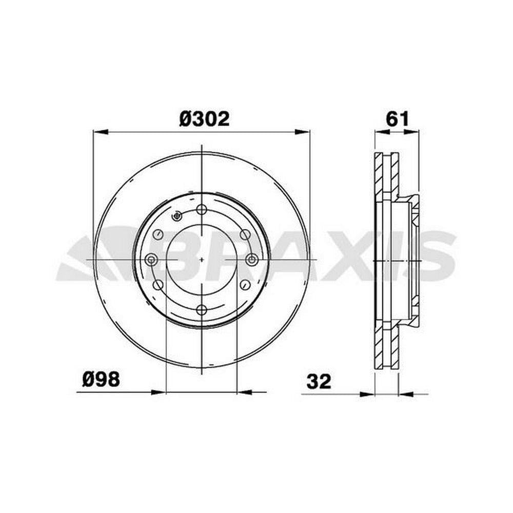 ON FREN DISK AYNASI FORD RANGER TKE 2.2-3.2 11> FORD RANGER 2.0 ECOBLUE 22> -  MAZDA BT 50 2.2TDCI 1