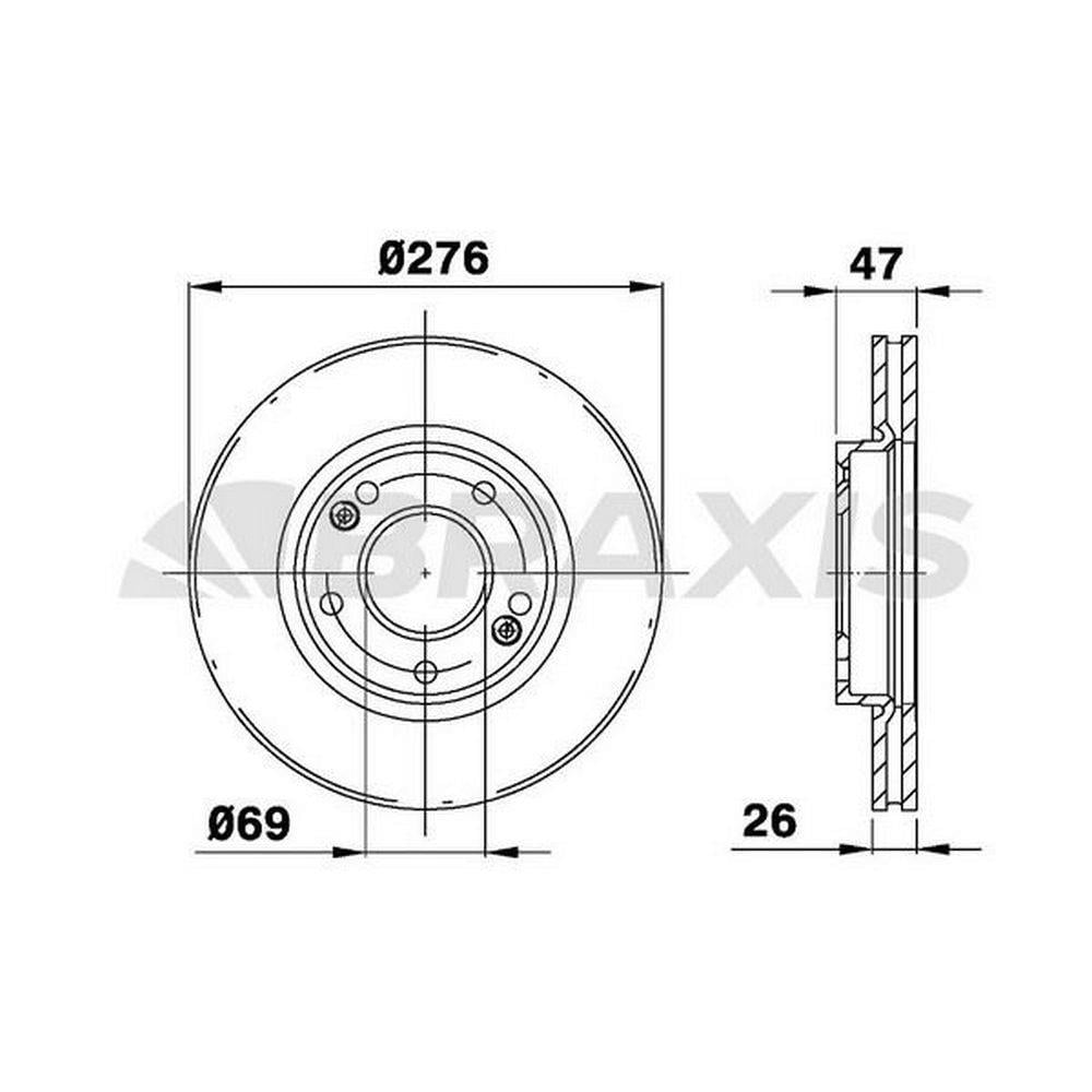 ON FREN DISK AYNASI HAVALI HYUNDAI SANTAFE 2.0 01-06 TRAJET 2.0 00-> (276MM)