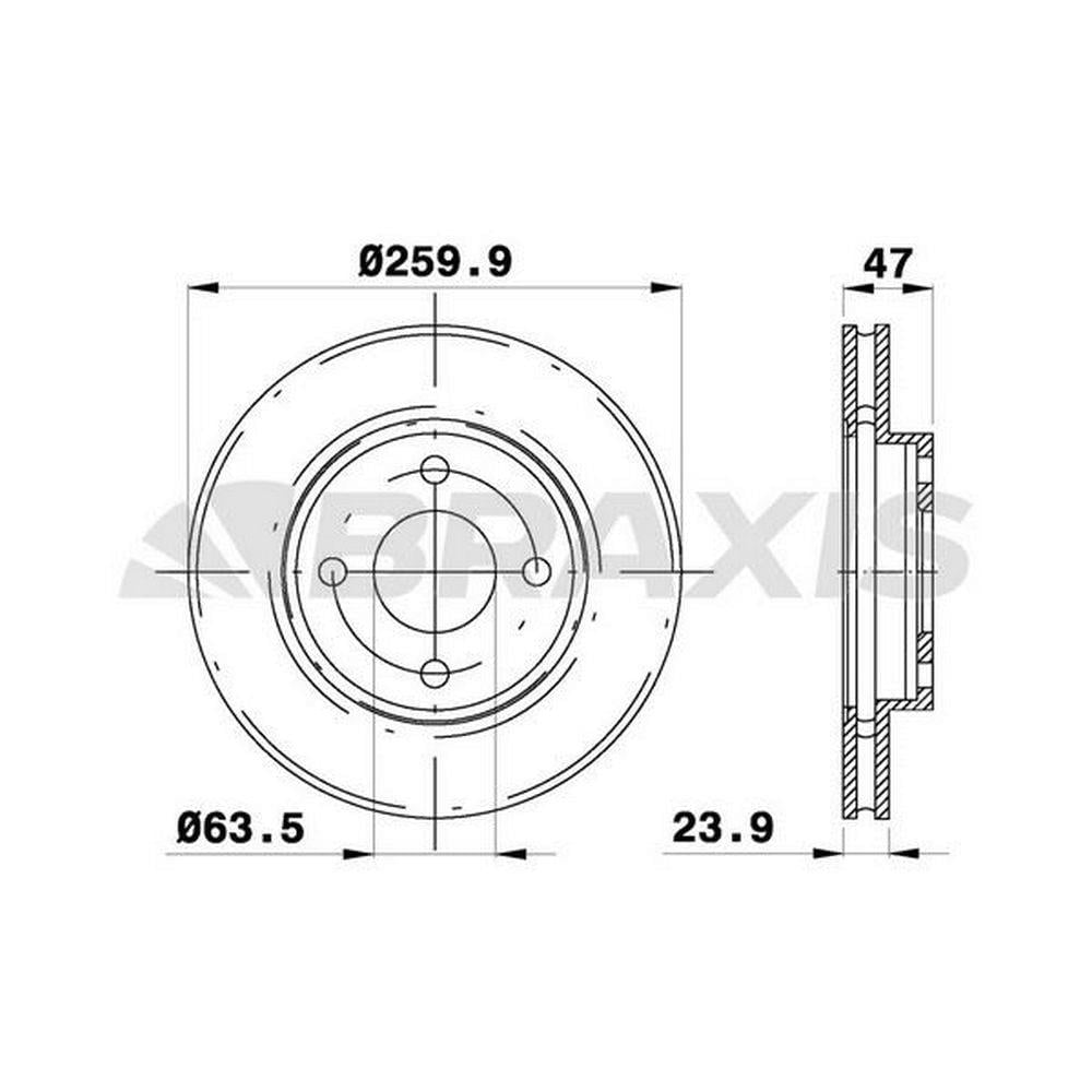 ON FREN DISK AYNASI MONDEO II / III 92>00 SCORPIO 94>98 COUGAR 98>001,6 16V / 1,8 / 2,0I 16V (260 X 