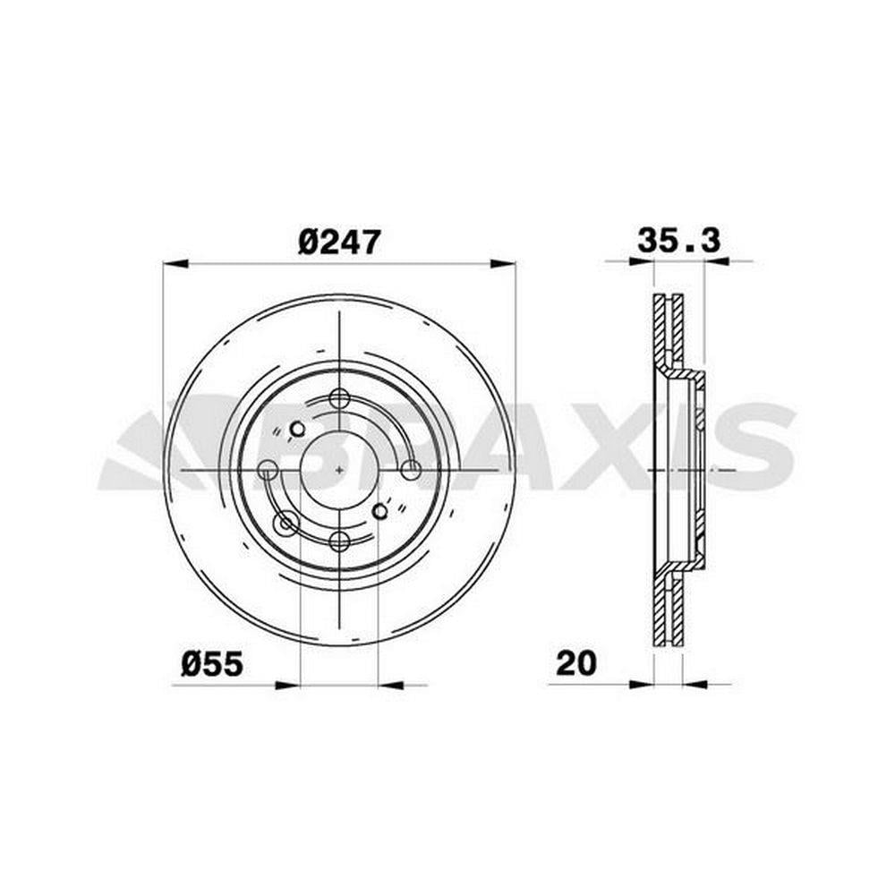 ON FREN DISK AYNASI P107 C1 1,0 1,4HDI TOYOTA AYGO (06 / 05 ) HAVA SOGUTMALI