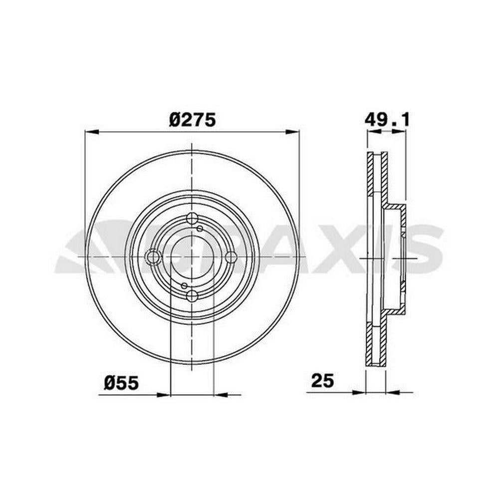 ON FREN DISKI (AYNASI) HAVALI TOYOTA COROLLA 1.4 D4D 2003-2007 (275X4)