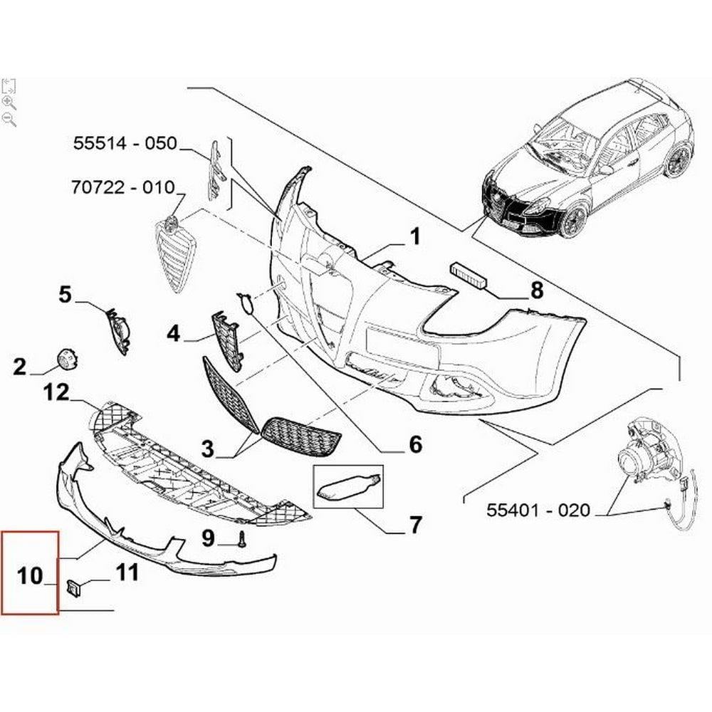 ON TAMPON EK ALFA ROMEO GIULIETTA 10>20
