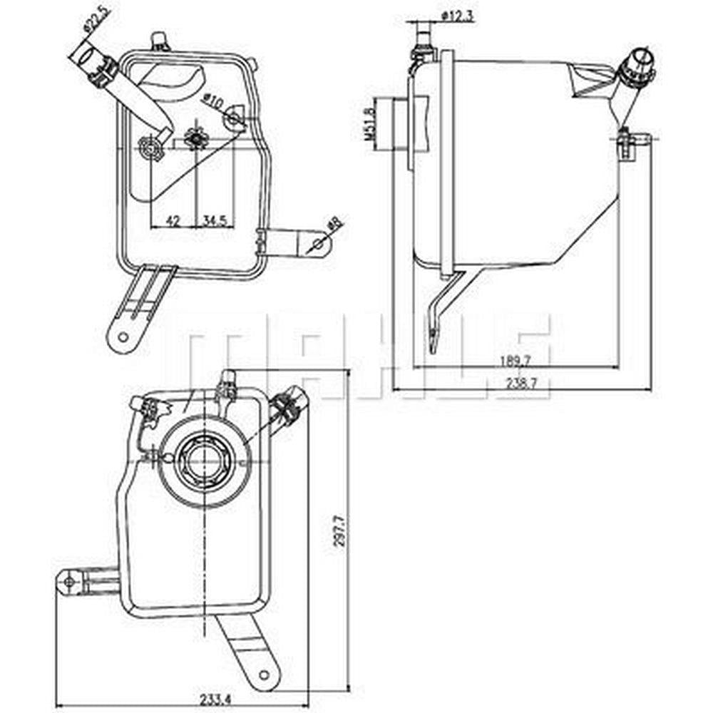 RADYATOR SU DEPOSU BMW E60 E63 E64