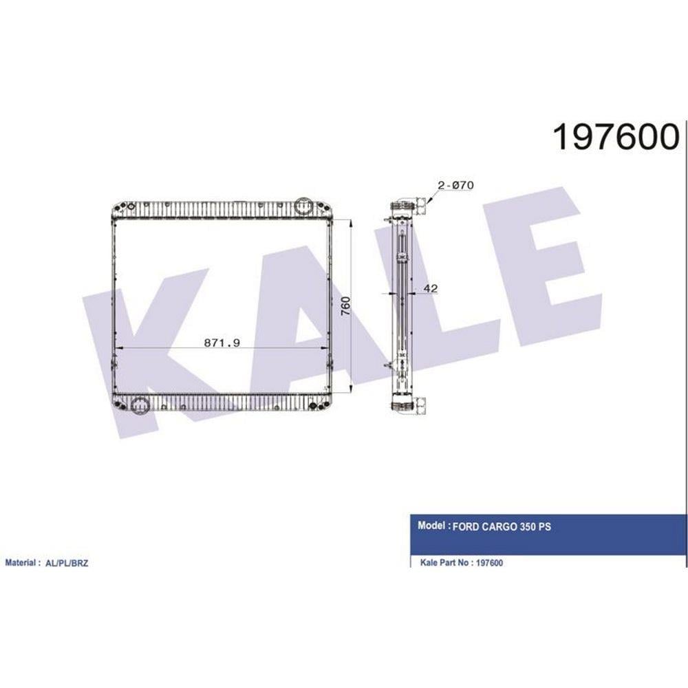 SU RADYATORU KOMPLE (UZUN TIP) - FORD CARGO / 1835-2535R-3235C