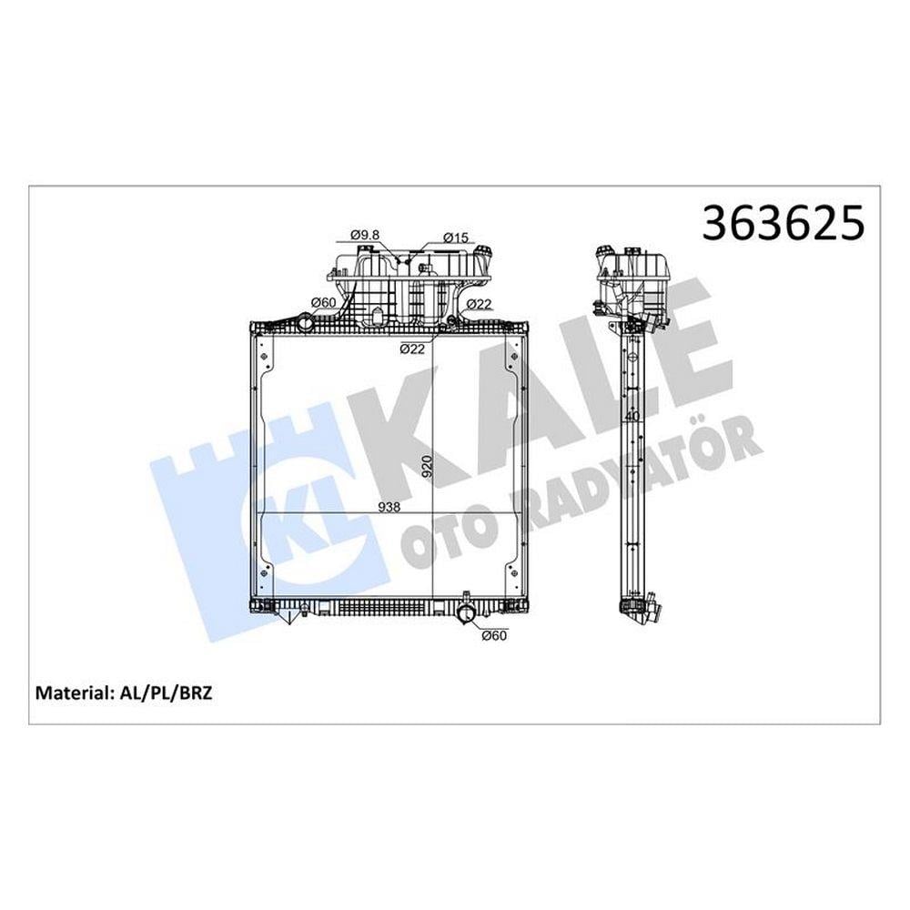 SU RADYATORU MAN TGA TGX 440/480/540 (MT) (CERCEVELI) [BRAZING] [40MM] 