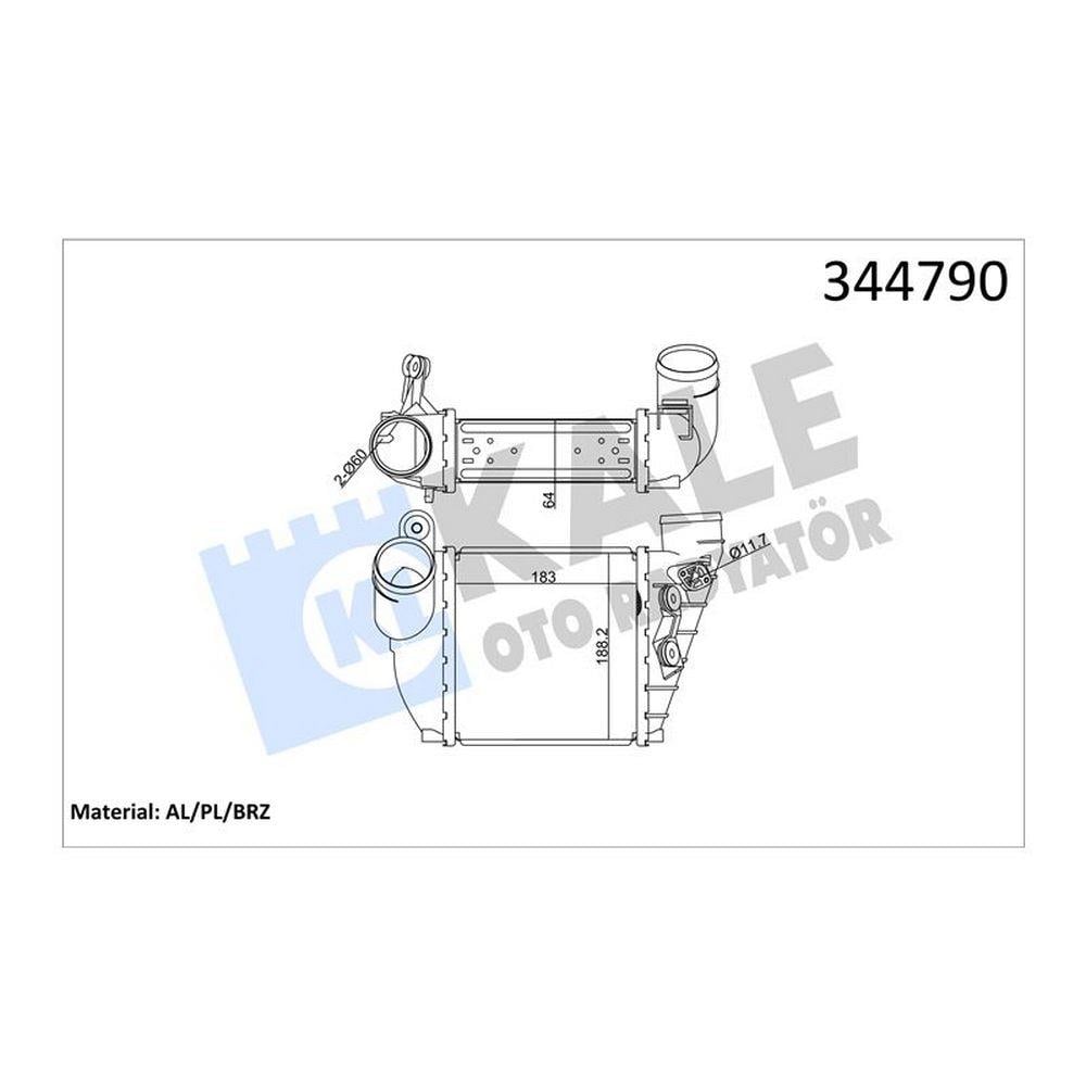 TURBO RADYATORU GOLF IV BORA 1,8T 1,9TDI 98>05 A3 1,8T 1,9TDI 96>03 OCTAVIA 1,8T 1,9TDI 96>10 LEON 1
