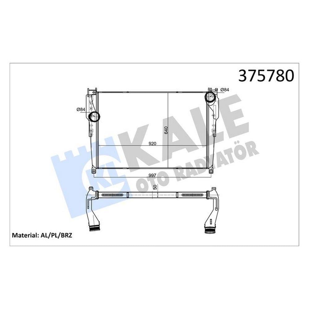 TURBO RADYATORU MERCEDES BENZ ACTROS MP4/MP5 11=> ; ANTOS ; AROCS [BRAZING AL/AL] [50 MM]