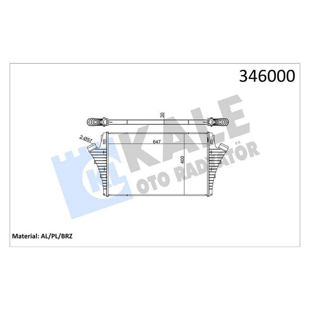 TURBO RADYATÖRÜ VECTRA C 02> 16V TURBO 2.2 16V DTI SIGNUM 03>08 02> 650x397.4x20
