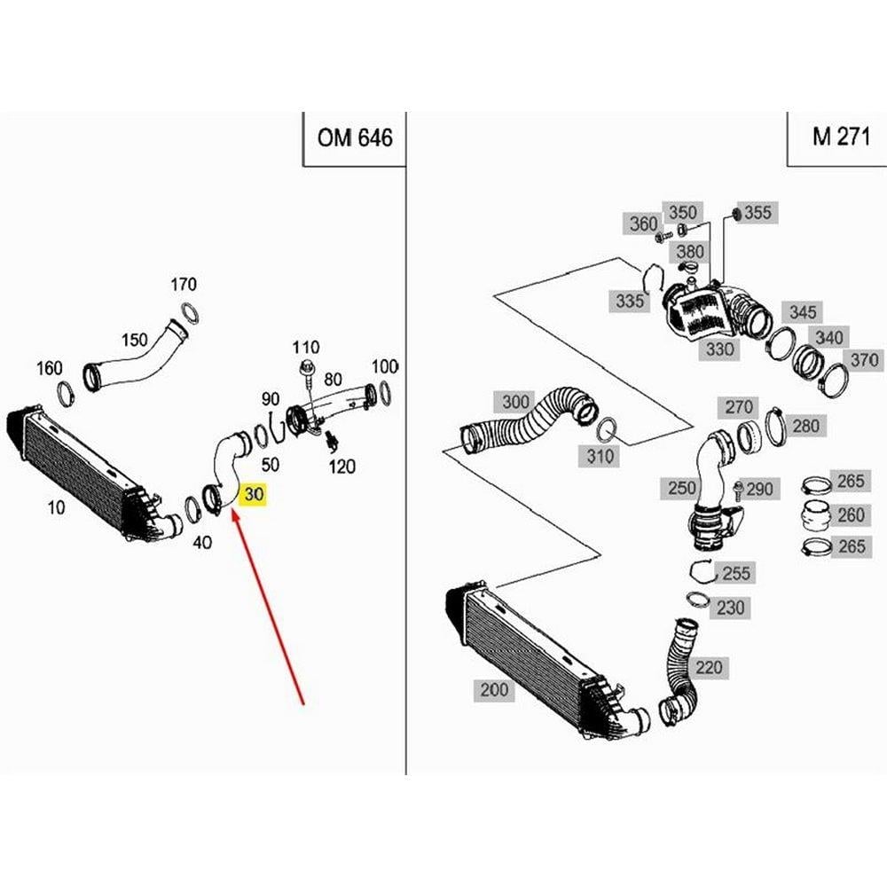 TURBOSARJ HORTUMU SOL C-CLASS W204 07>09 S204 07>09