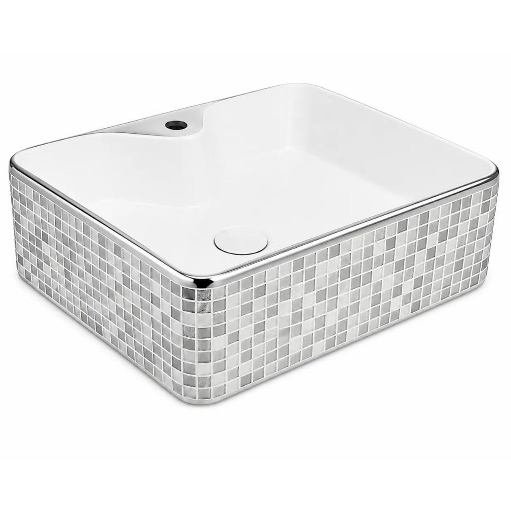 Arvitsa Tezgah Üstü Gümüş Beyaz Lavabo
