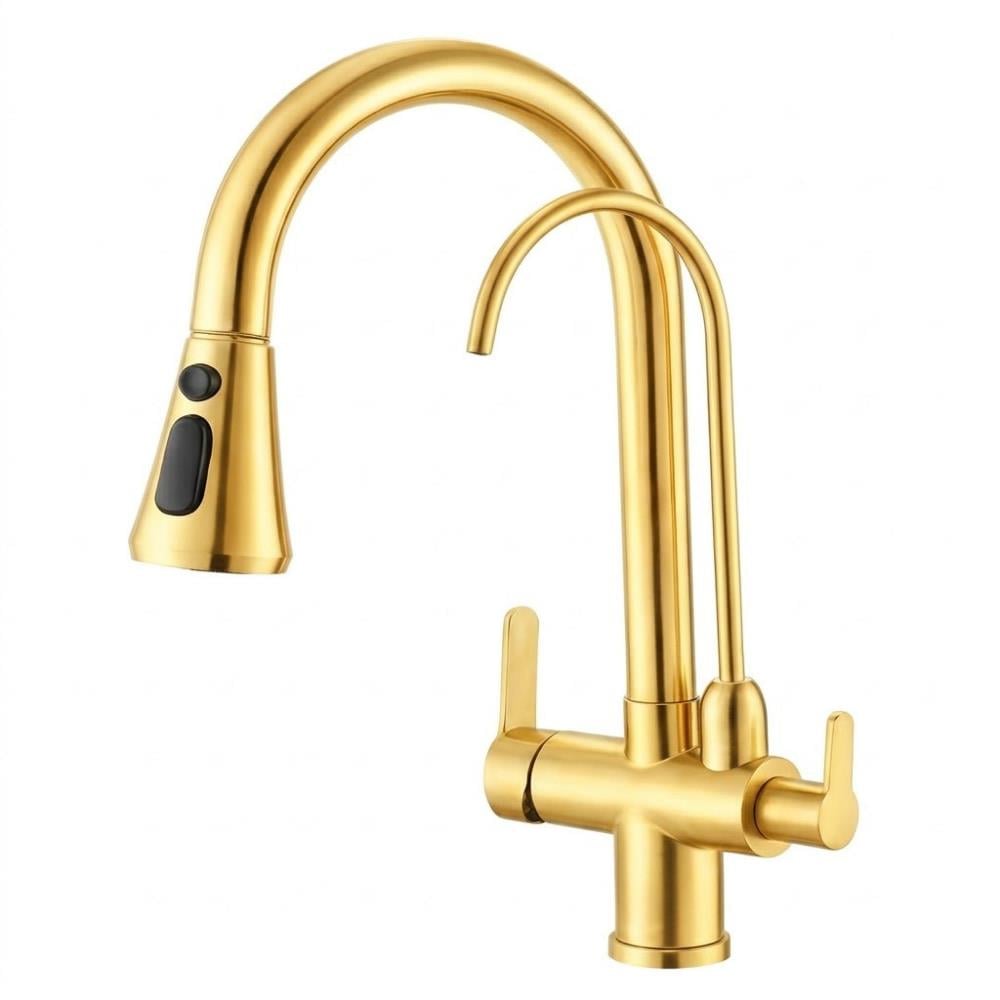 FLEKO Dual Arıtmalı Spiralli Eviye Bataryası Gold