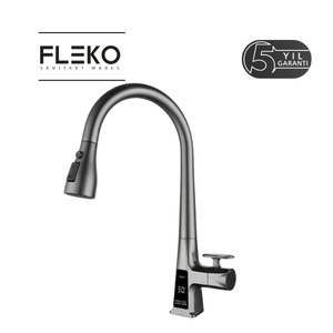 FLEKO Light Göstergeli Eviye Bataryası Krom