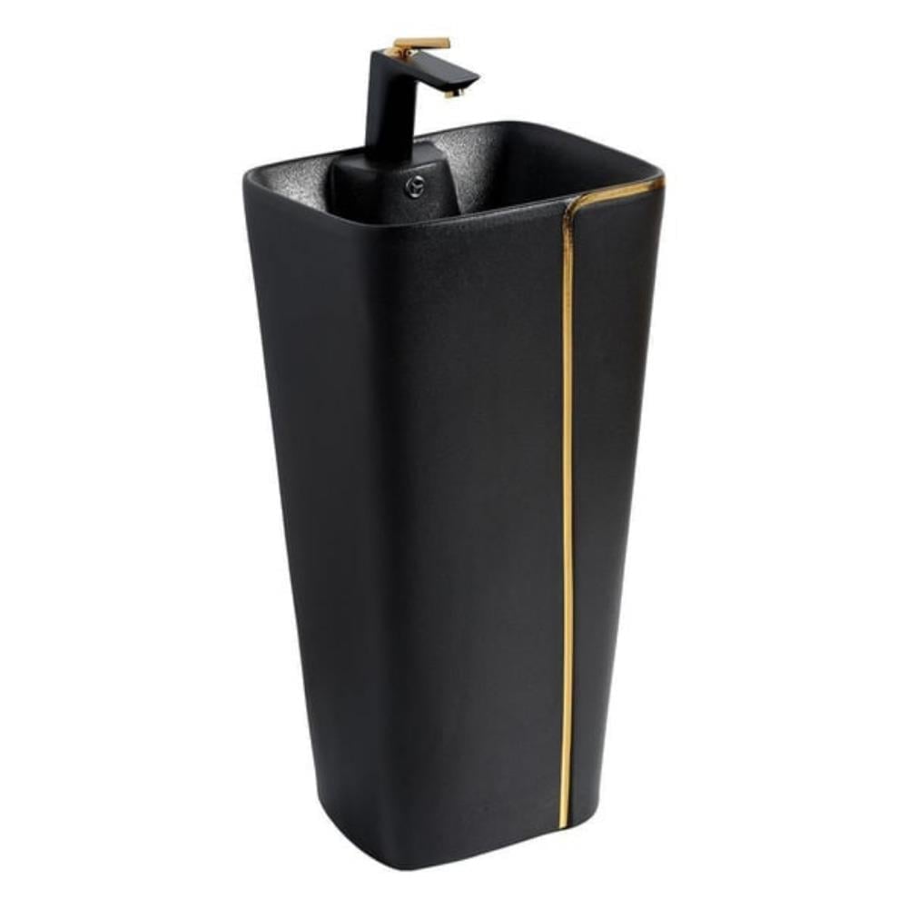 LENA Monoblok Lavabo Siyah-Gold
