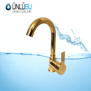 ÜnlüSu Delta Lavabo Bataryası Gold