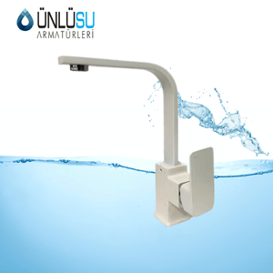 ÜnlüSu Kare Lavabo Bataryası Beyaz