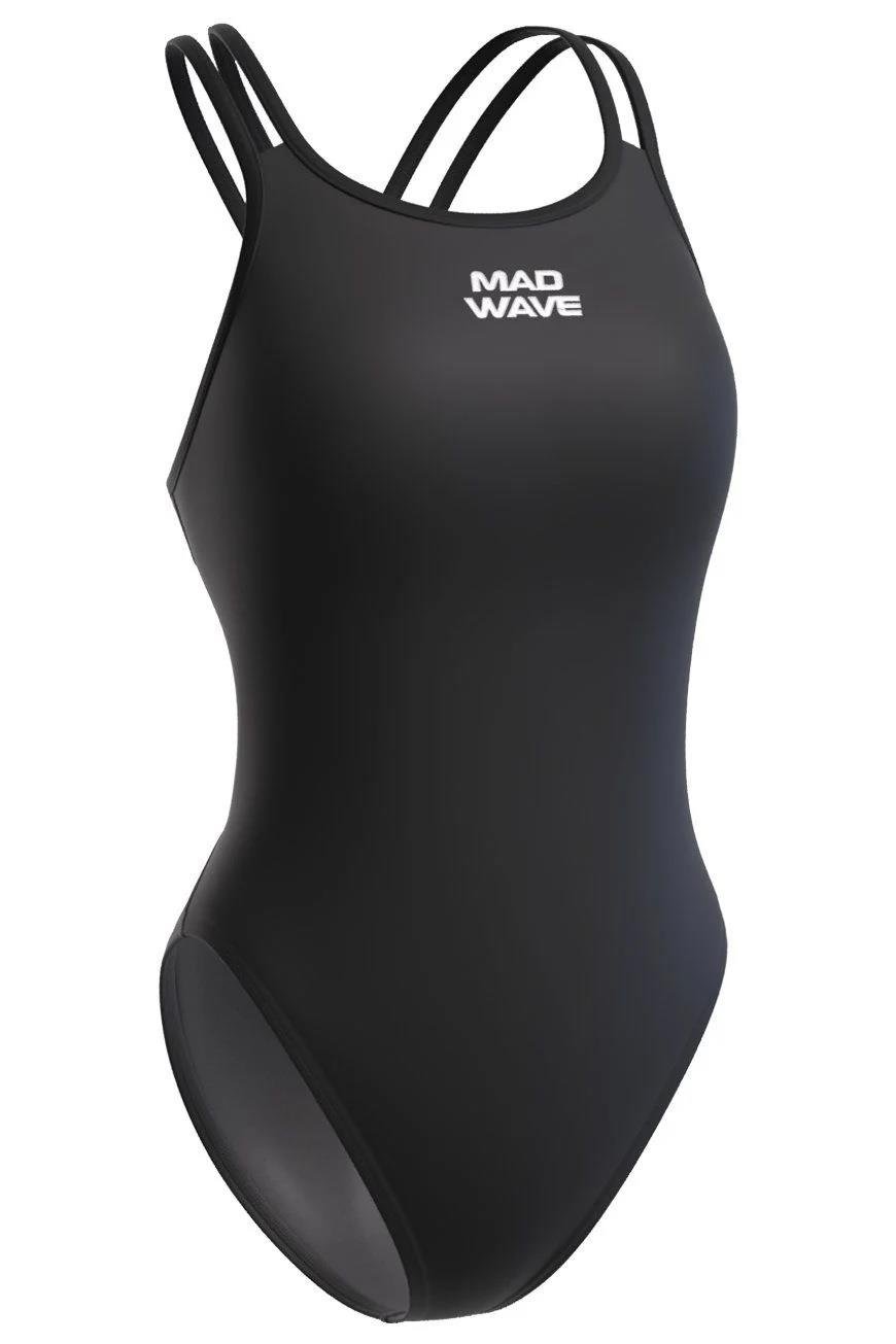 Mad Wave Crossback Siyah Kadın Yüzücü Mayosu