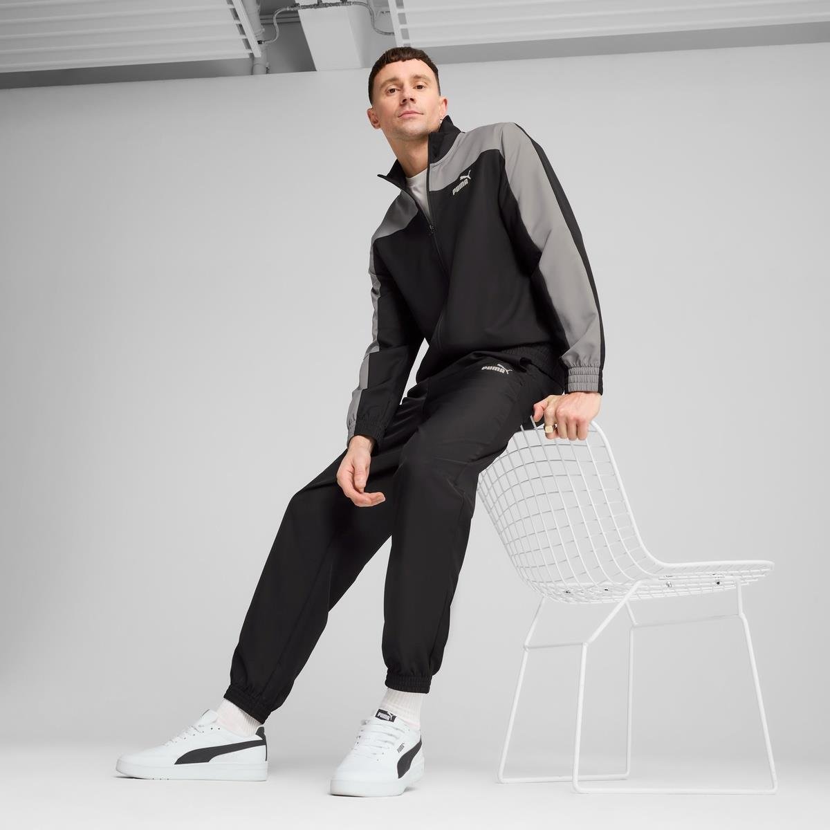 Puma Colorblock Erkek Siyah Eşofman Takımı