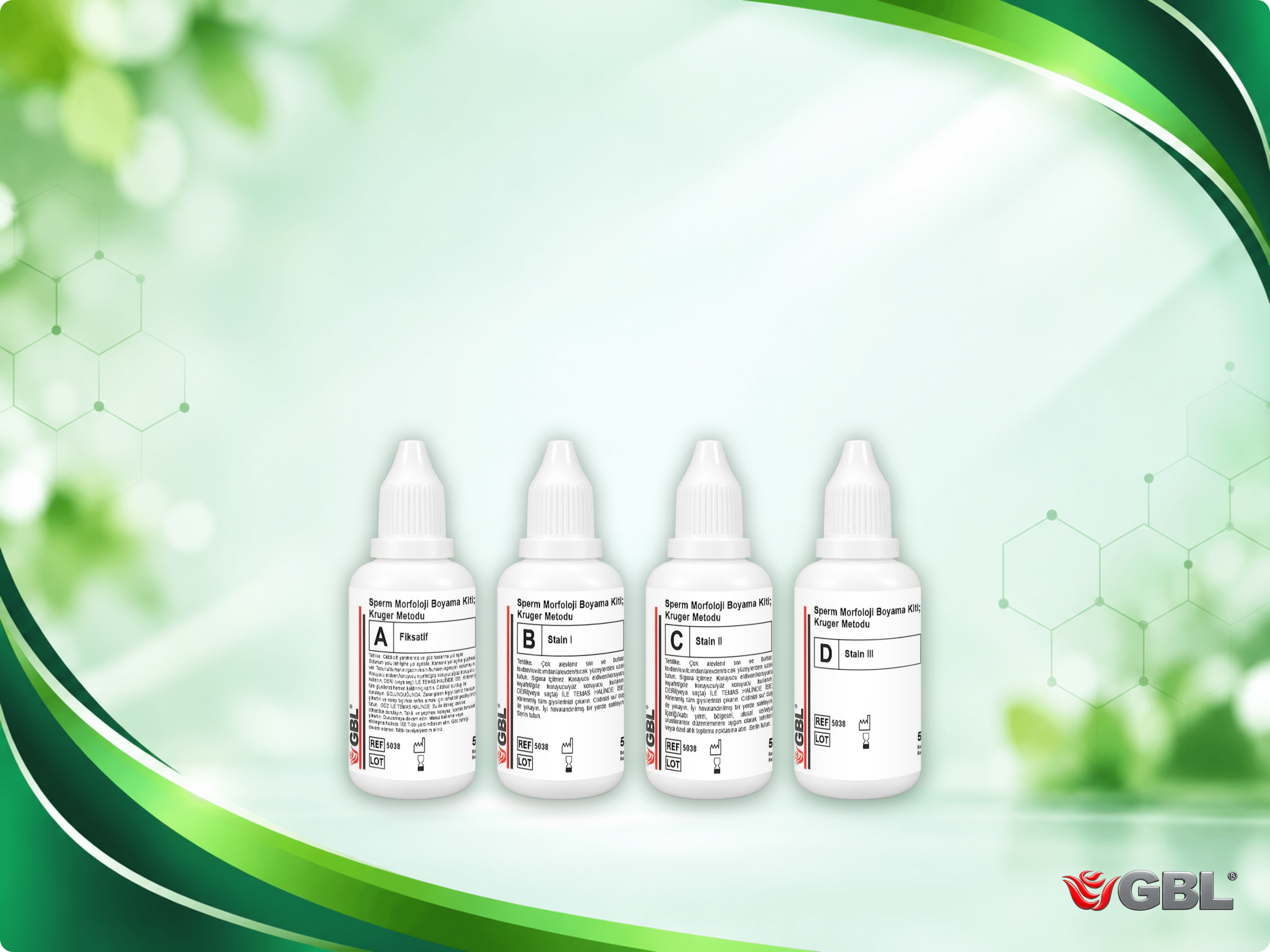 Sperm Morfoloji Boyama Kiti; Kruger Metodu, 50 ml, 100 Test