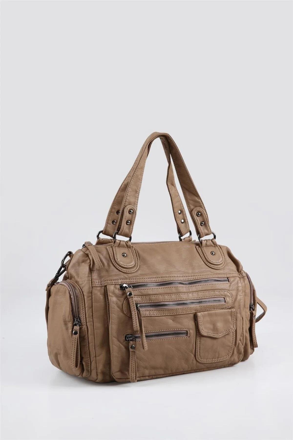 ÇÇS 17665 Kadın Omuz Çantası kahverengi