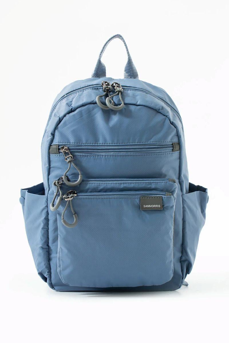Sanmorris Unisex Suya Dayanıklı Paraşüt Kumaş 4 Bölmeli Laptop Bölmeli Seyahat Ve Okul Çantası MAVİ Renk