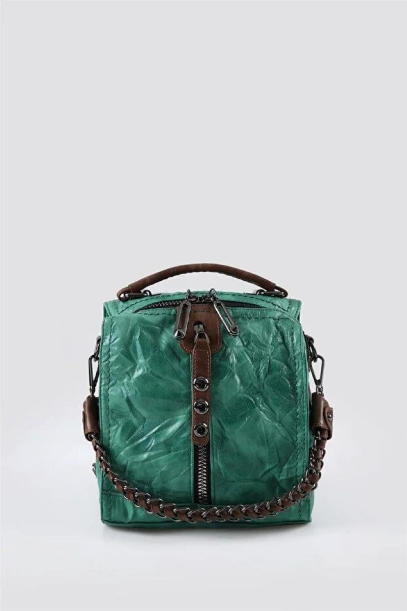 ÇÇS 17634 Kadın Omuz Ve Sırt Çantası -Yeşil