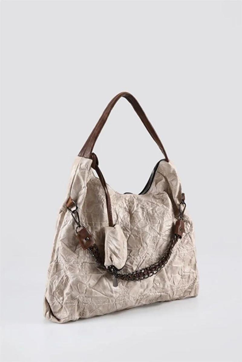 ÇÇS 17642 Kadın Omuz Çantası -Kırık Beyaz