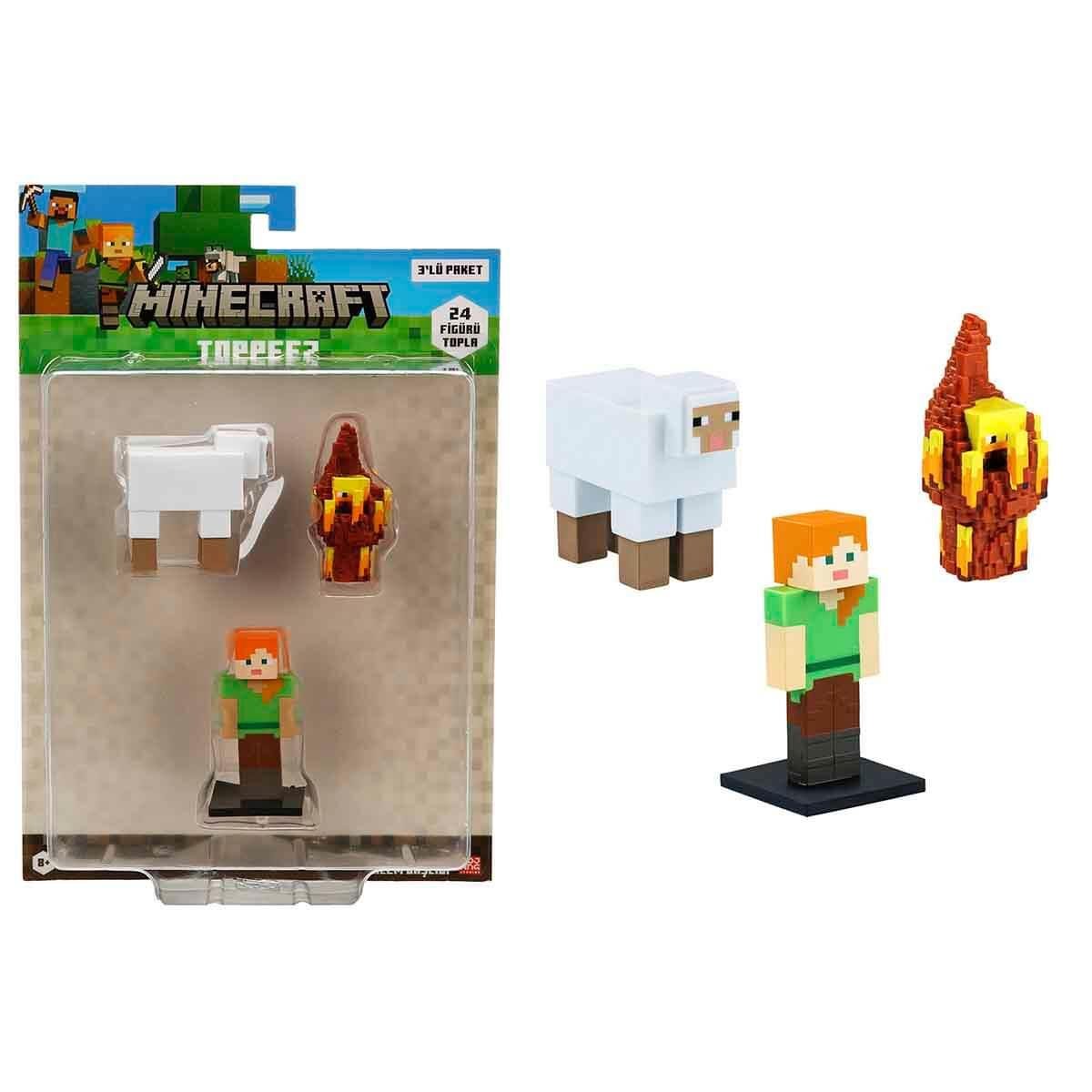 NECO PMI / MC2020 MİNECRAFT 3D FİGÜR TOPPEEZ 3 LÜ SET ASORTİ