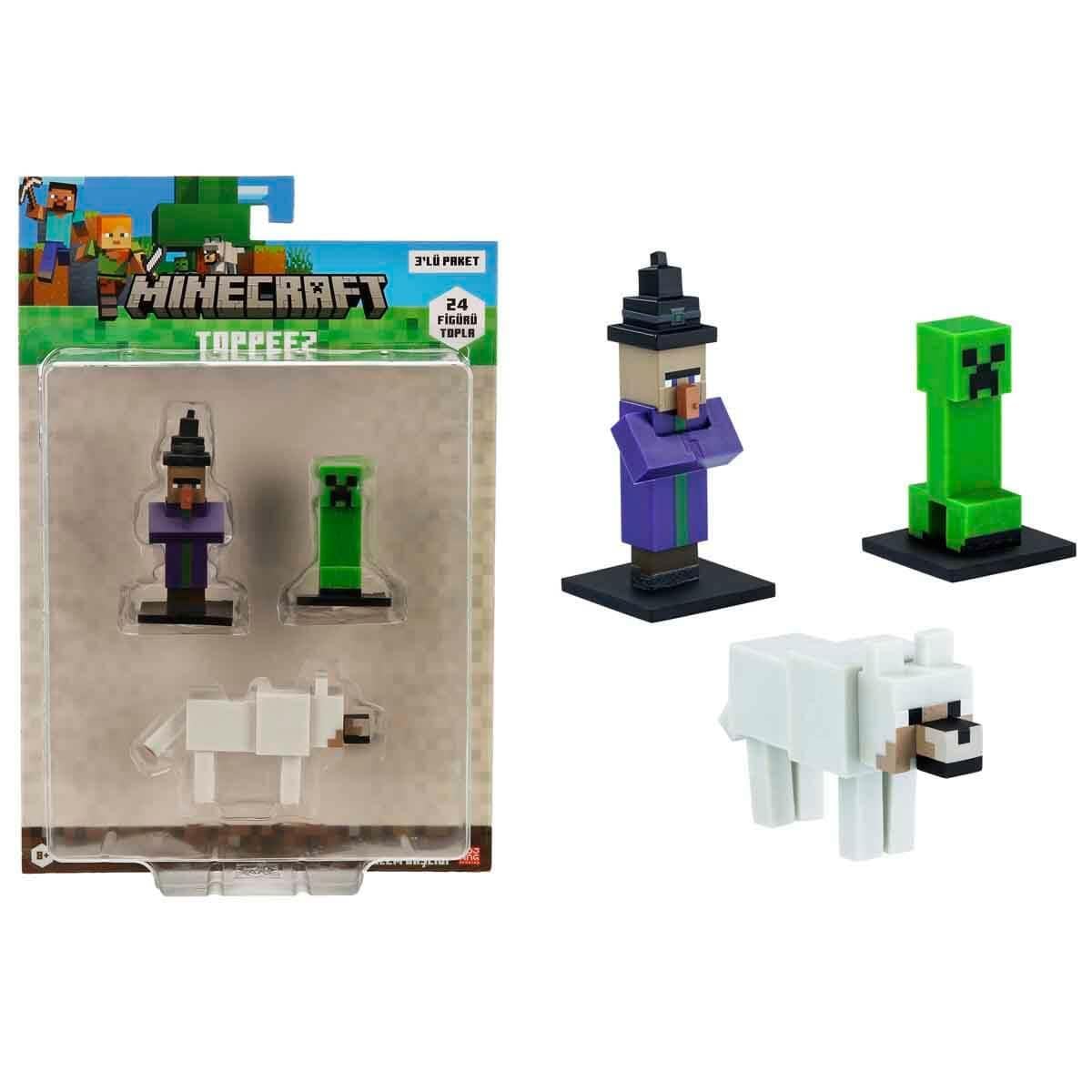 NECO PMI / MC2020 MİNECRAFT 3D FİGÜR TOPPEEZ 3 LÜ SET ASORTİ