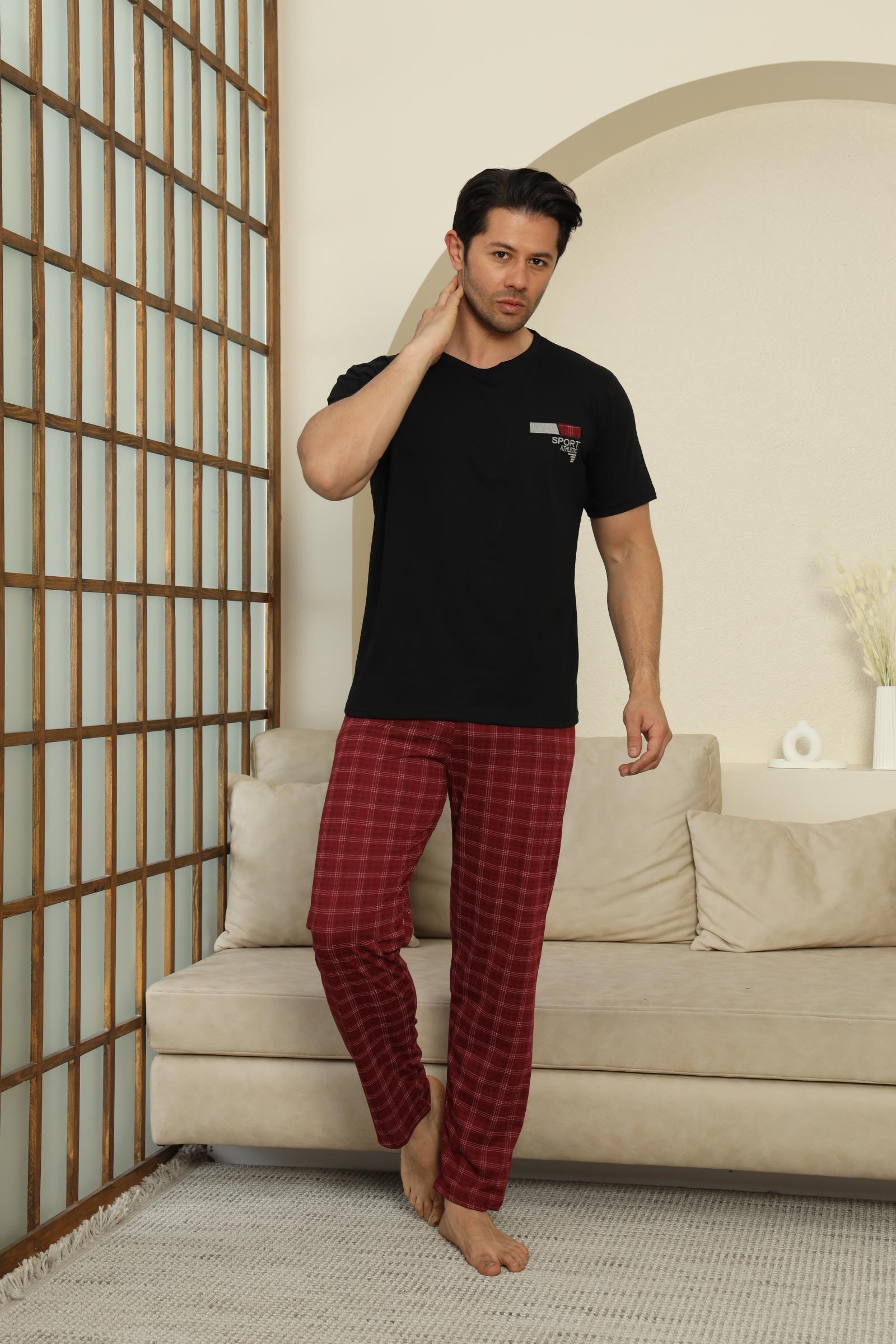 EKOSE PENYE ERKEK KISA KOL PIJAMA TAKIMI