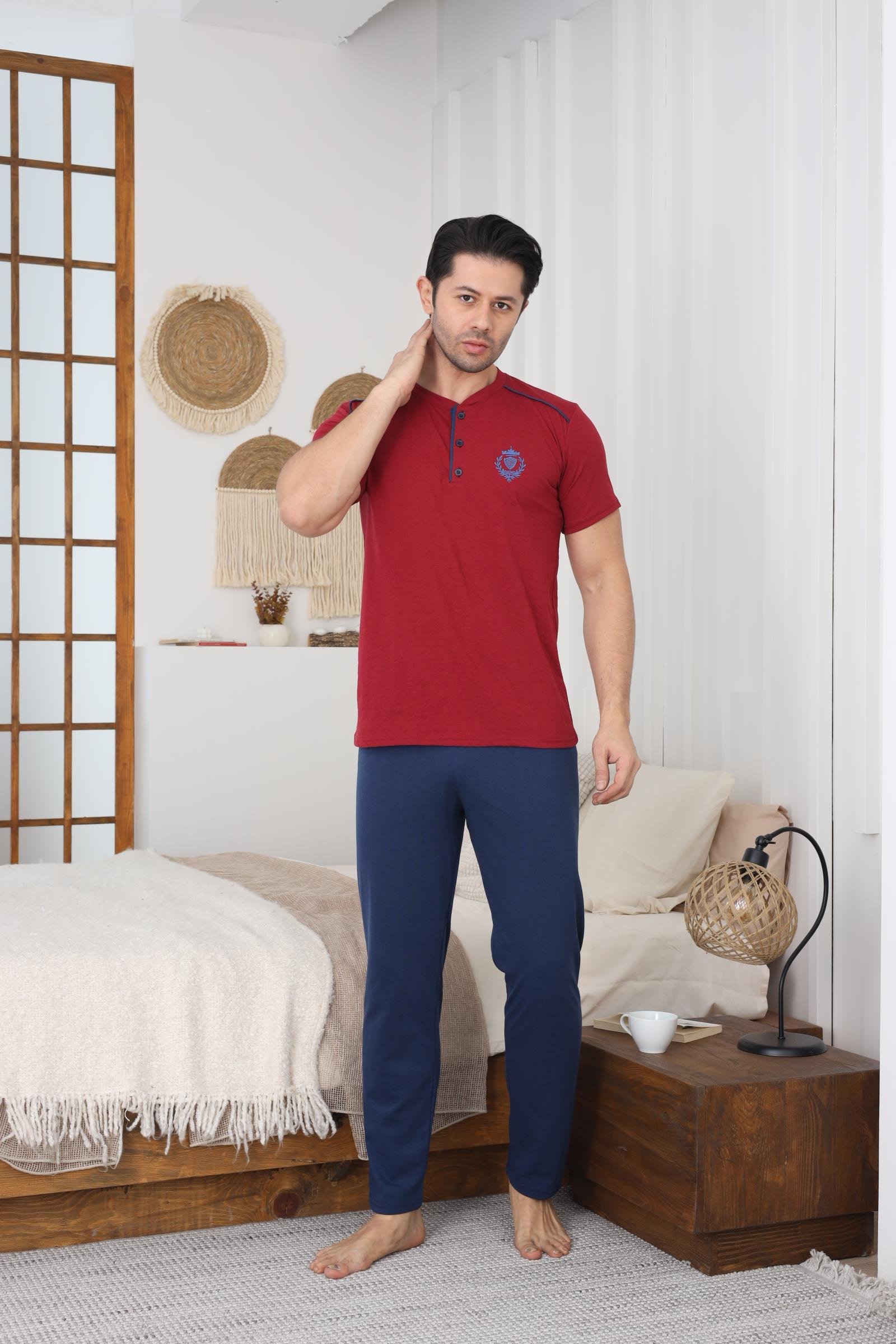 ERKEK SÜPREM PENYE KISA KOL PIJAMA TAKIMI