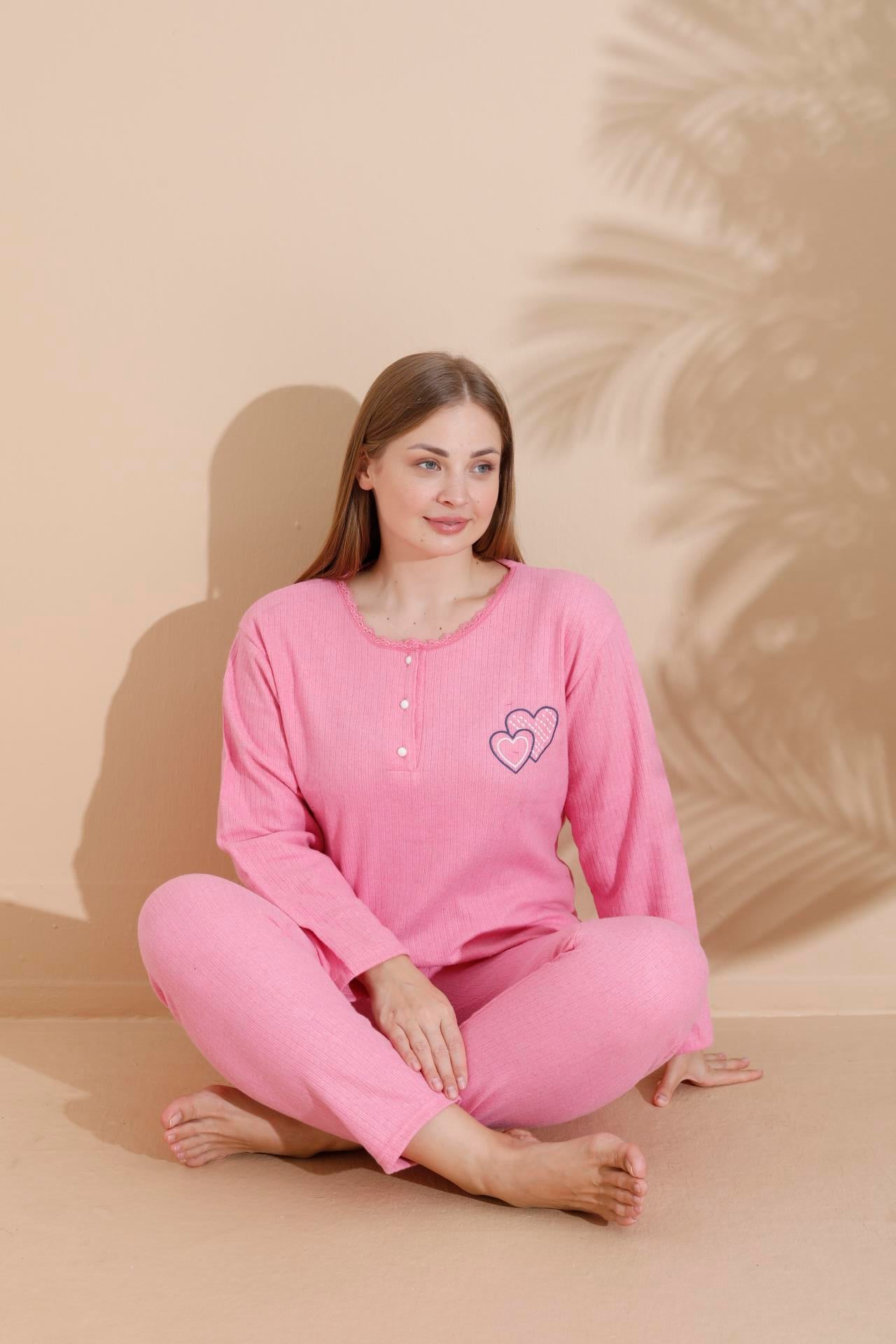 KIŞLIK GENİŞ KALIP ANNE UZUN KOLLU PIJAMA TAKIMI