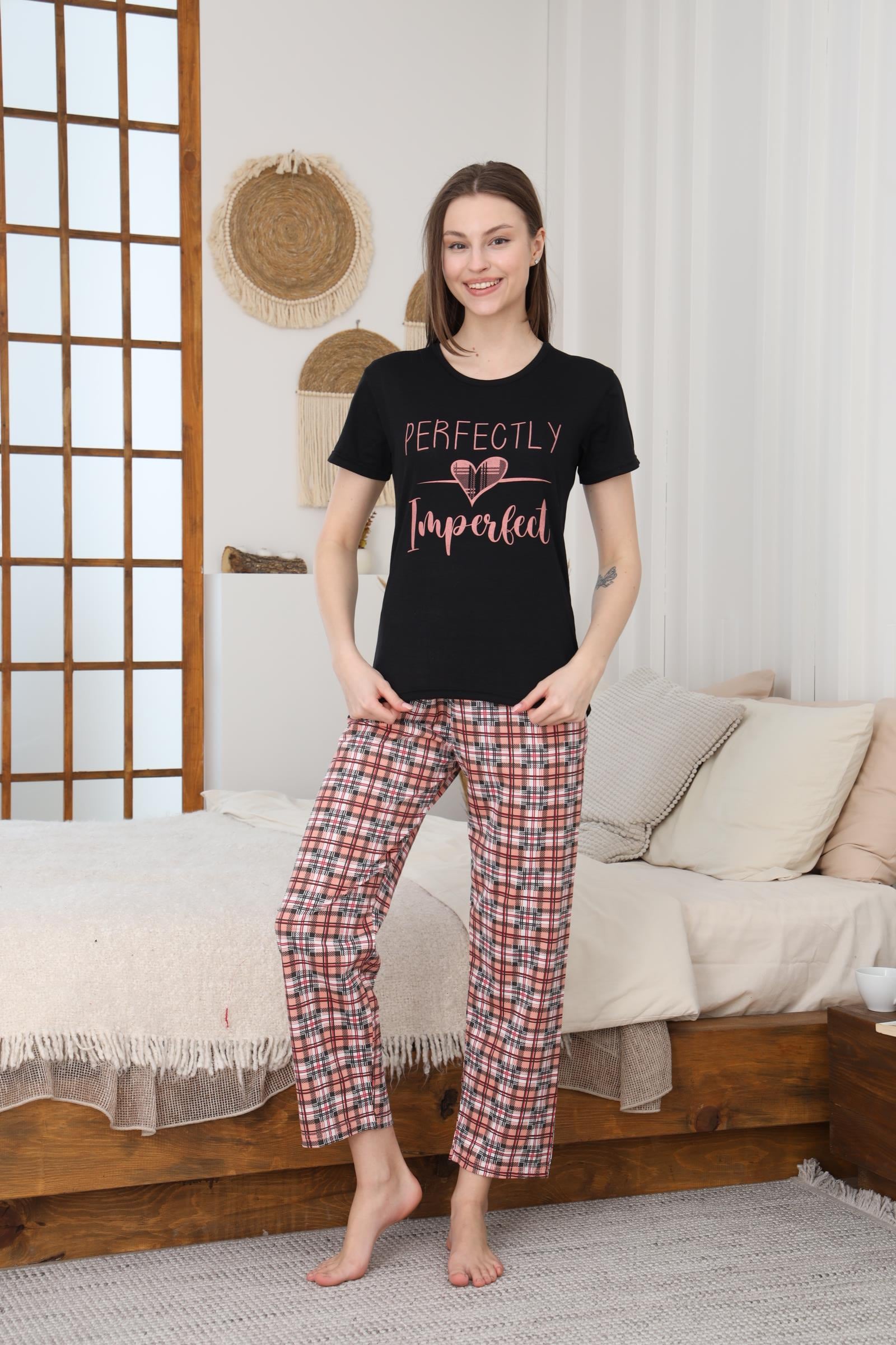 SÜPREM KISA KOL KADIN PIJAMA TAKIMI